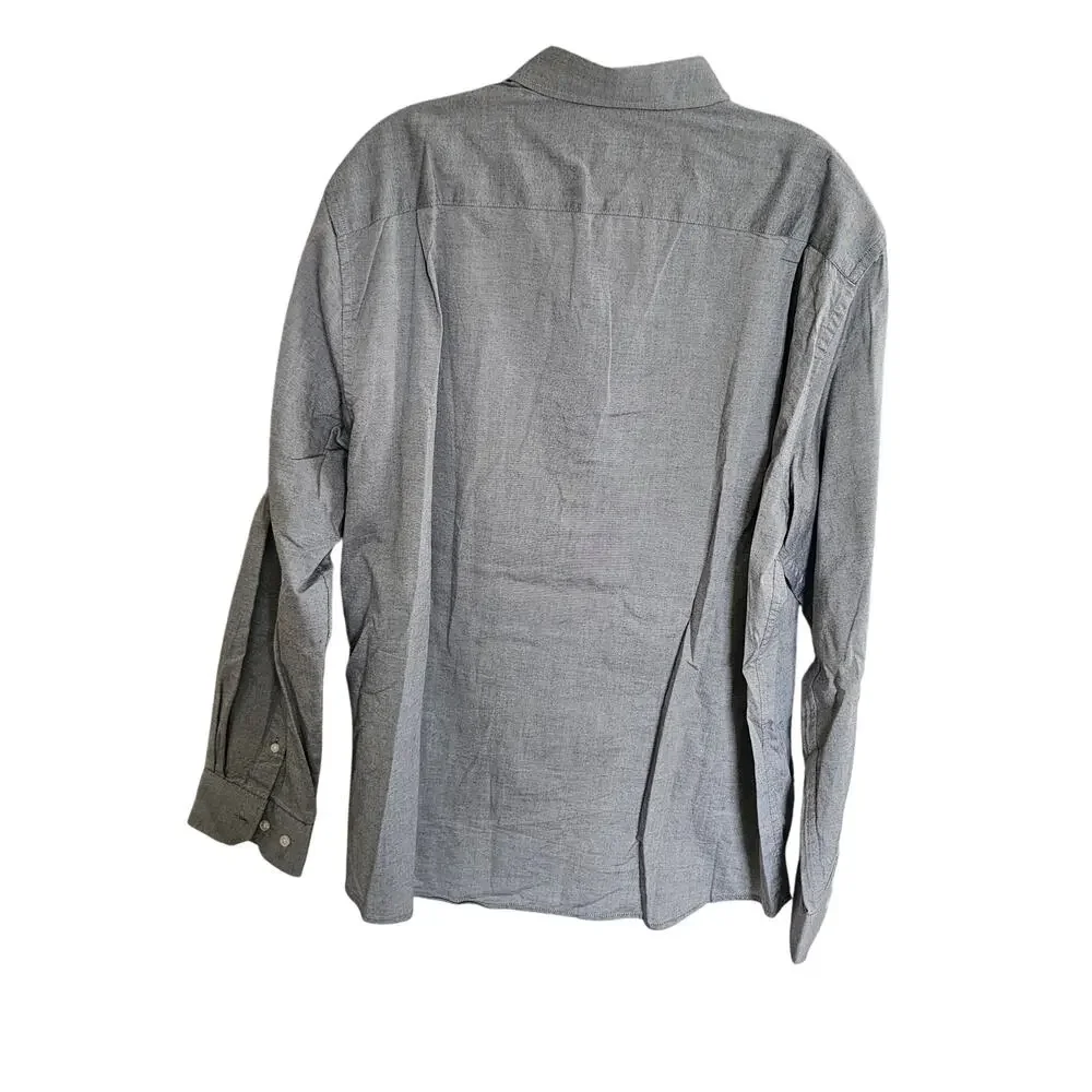 Double Pump Men's Button down Dress Shirt, Gray, Size XL